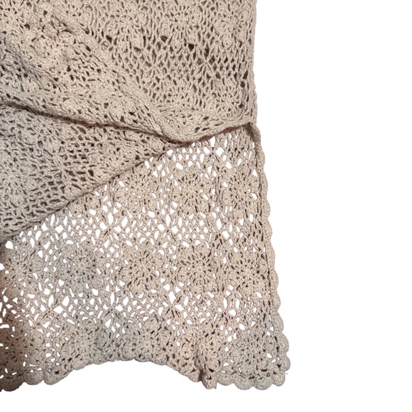 ❌❌❌❌Vintage Newport News Size Small Brown Boho Western Beach Crochet Midi Dress - Picture 3 of 6